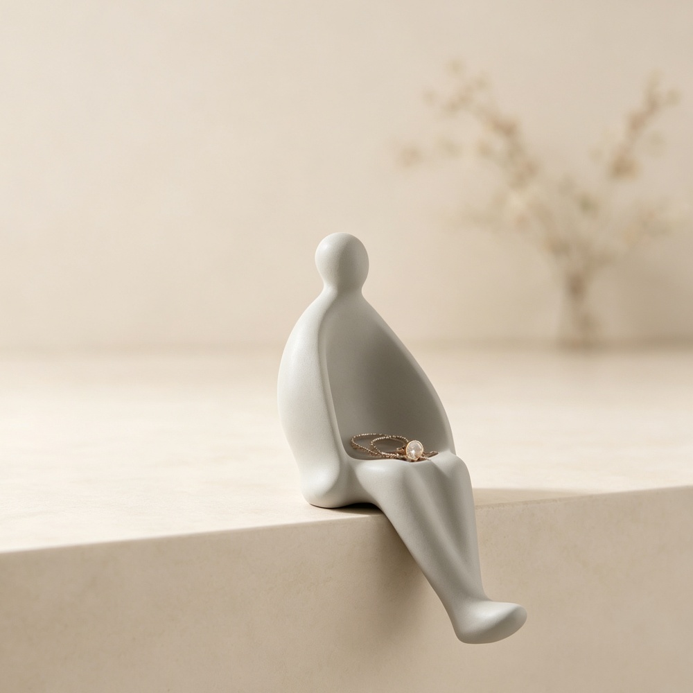 3D Printed Grey Sitting Figure - огляд і ціна 3D Printing Ring Holder