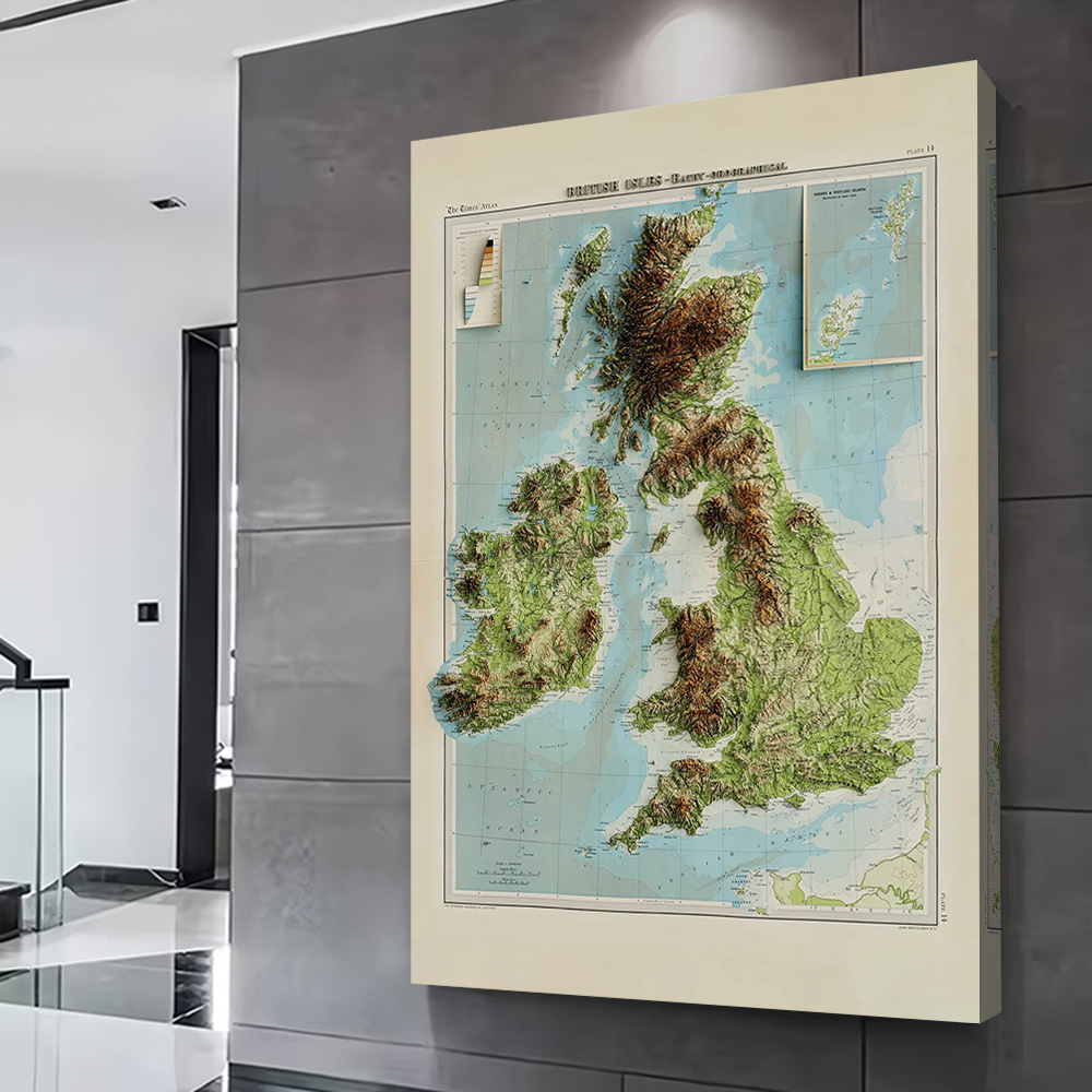 3D Relief Map of 1922 British  - огляд і ціна 3D Printing Room