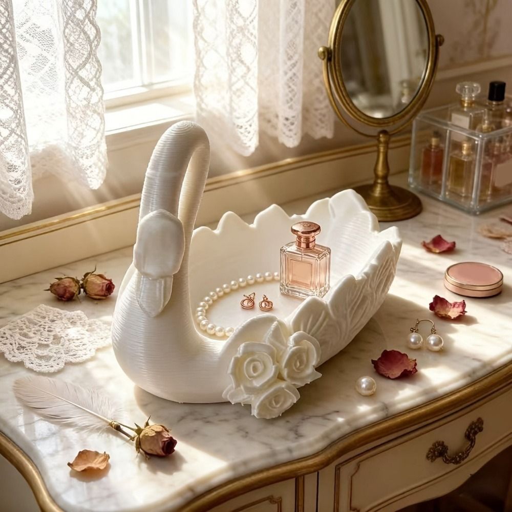 3D Printed Swan Shaped Jewelry - огляд і ціна 3D Printing Ring Holder