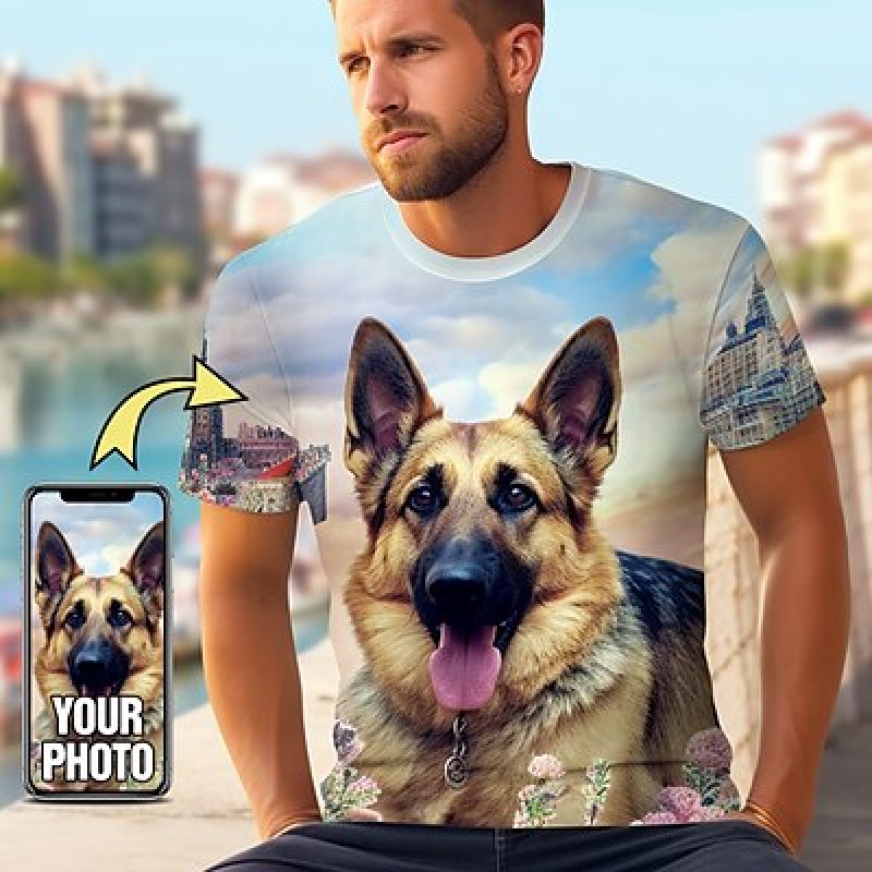 Custom Pet T Shirt for Men Des - огляд і ціна 3D Printing Drawing