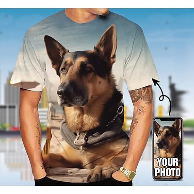 Custom Pet T Shirt for Men Des - огляд і ціна 3D Printing Drawing